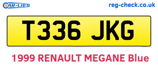 T336JKG are the vehicle registration plates.