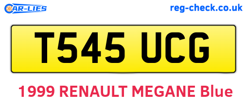 T545UCG are the vehicle registration plates.