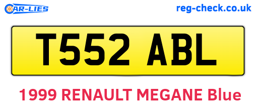 T552ABL are the vehicle registration plates.