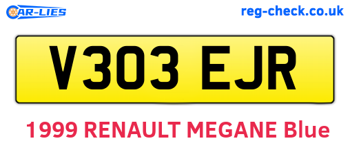 V303EJR are the vehicle registration plates.