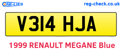 V314HJA are the vehicle registration plates.