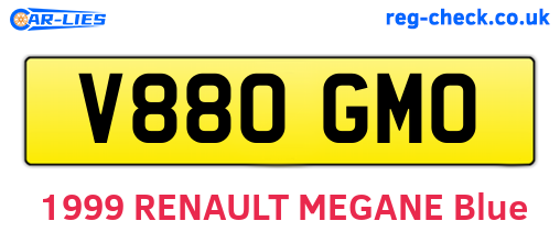 V880GMO are the vehicle registration plates.