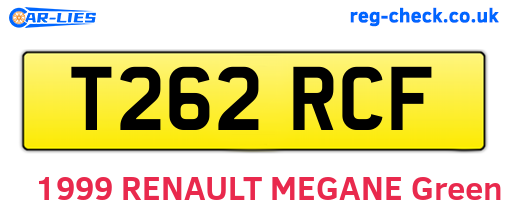 T262RCF are the vehicle registration plates.