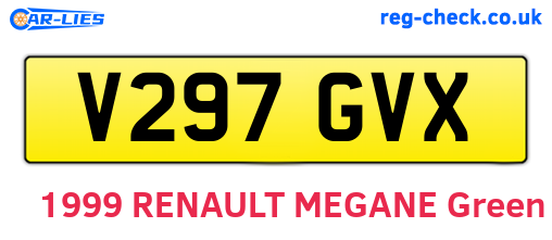 V297GVX are the vehicle registration plates.