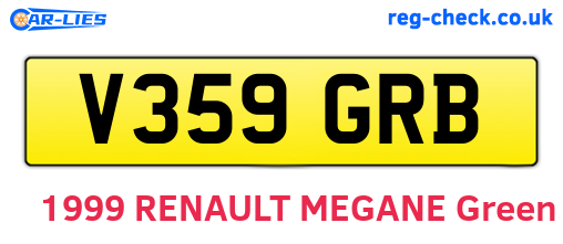 V359GRB are the vehicle registration plates.