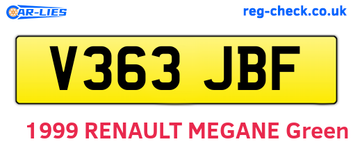 V363JBF are the vehicle registration plates.