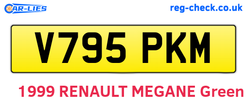 V795PKM are the vehicle registration plates.