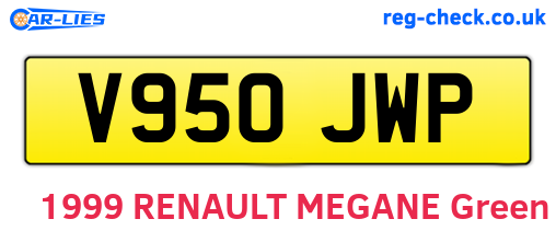 V950JWP are the vehicle registration plates.