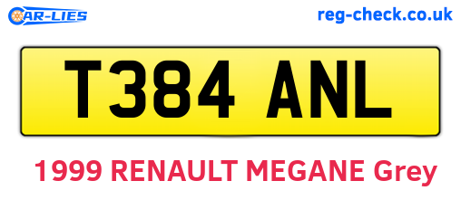 T384ANL are the vehicle registration plates.
