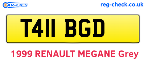 T411BGD are the vehicle registration plates.