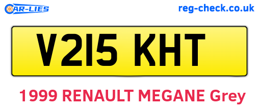 V215KHT are the vehicle registration plates.