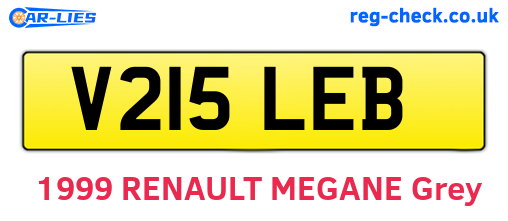 V215LEB are the vehicle registration plates.