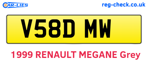 V58DMW are the vehicle registration plates.