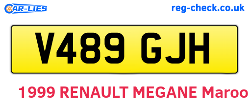 V489GJH are the vehicle registration plates.