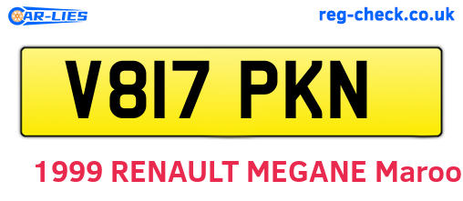 V817PKN are the vehicle registration plates.