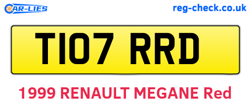 T107RRD are the vehicle registration plates.