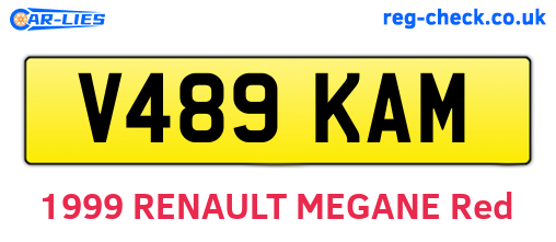 V489KAM are the vehicle registration plates.