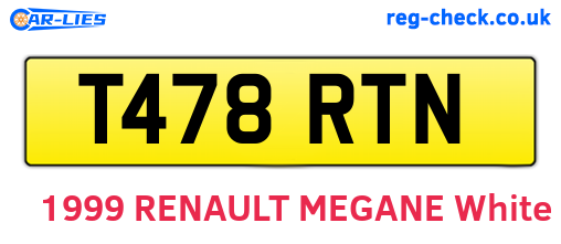 T478RTN are the vehicle registration plates.