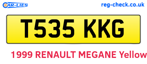 T535KKG are the vehicle registration plates.