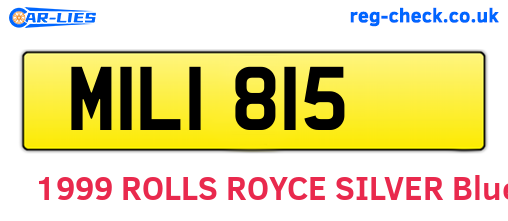 MIL1815 are the vehicle registration plates.