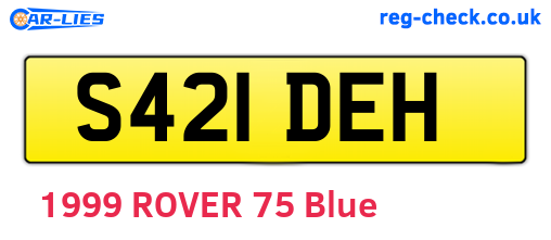 S421DEH are the vehicle registration plates.