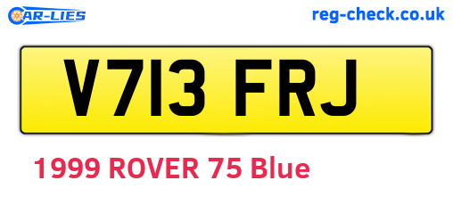 V713FRJ are the vehicle registration plates.