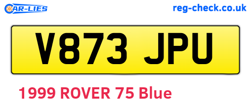 V873JPU are the vehicle registration plates.
