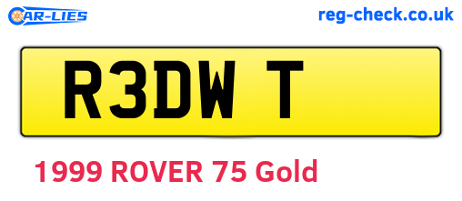 R3DWT are the vehicle registration plates.