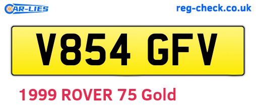 V854GFV are the vehicle registration plates.