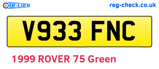 V933FNC are the vehicle registration plates.