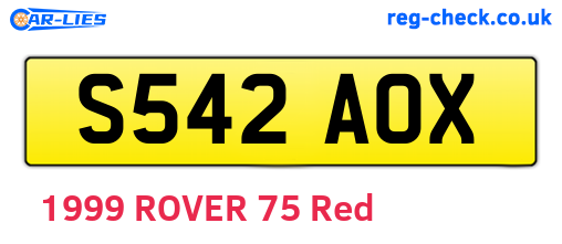 S542AOX are the vehicle registration plates.