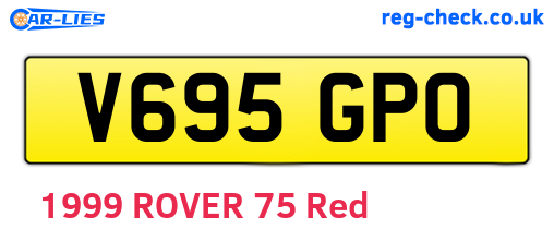 V695GPO are the vehicle registration plates.