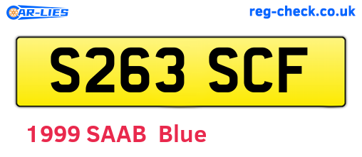 S263SCF are the vehicle registration plates.