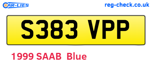 S383VPP are the vehicle registration plates.
