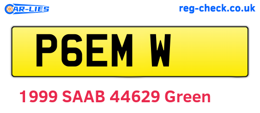P6EMW are the vehicle registration plates.
