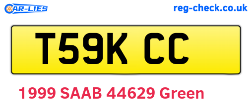 T59KCC are the vehicle registration plates.