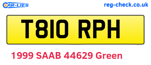 T810RPH are the vehicle registration plates.