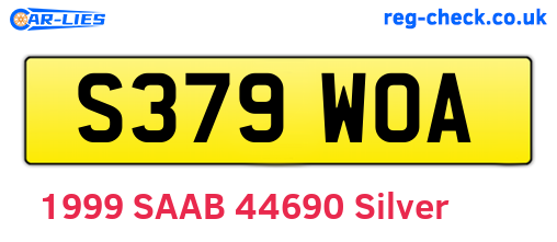 S379WOA are the vehicle registration plates.