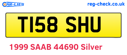 T158SHU are the vehicle registration plates.