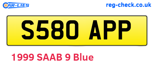S580APP are the vehicle registration plates.