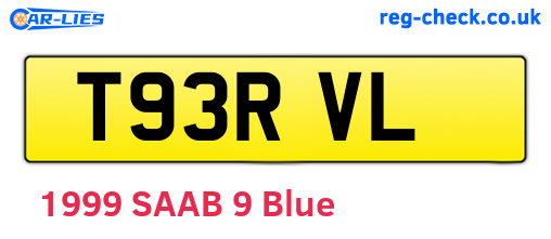 T93RVL are the vehicle registration plates.