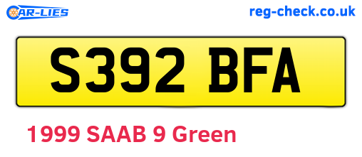 S392BFA are the vehicle registration plates.