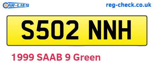 S502NNH are the vehicle registration plates.