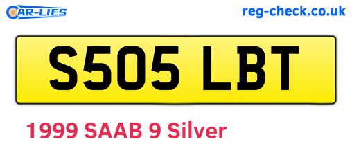 S505LBT are the vehicle registration plates.