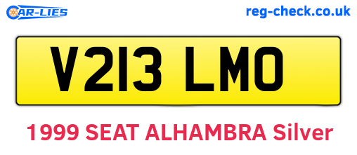 V213LMO are the vehicle registration plates.