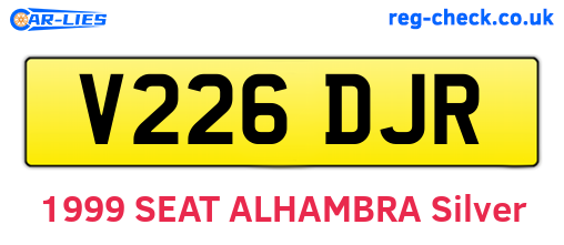 V226DJR are the vehicle registration plates.