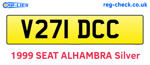 V271DCC are the vehicle registration plates.