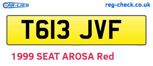 T613JVF are the vehicle registration plates.