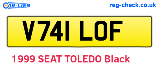 V741LOF are the vehicle registration plates.
