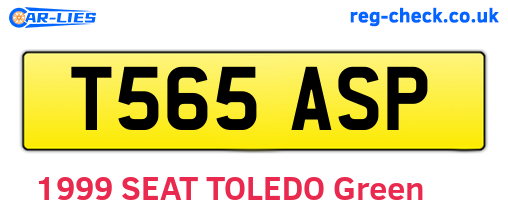 T565ASP are the vehicle registration plates.